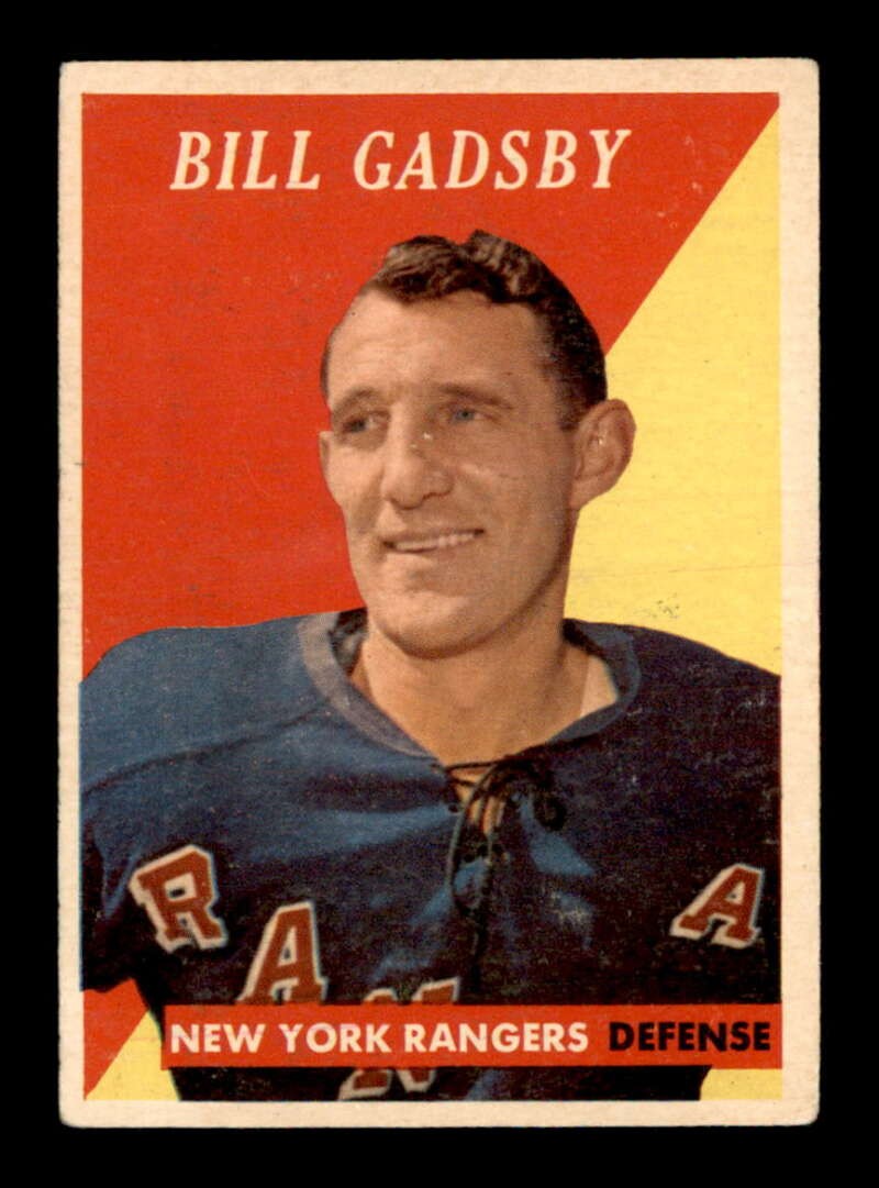 Bill Gadsby #34 Hockey Cards 1958 Topps trading card — raw and PSA graded price guide