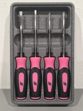 Snap On 4 Pc Soft Grip Mini Screw Driver Set Pink Snap On 4 Pc Soft Grip Mini Screw Driver Set Pink
