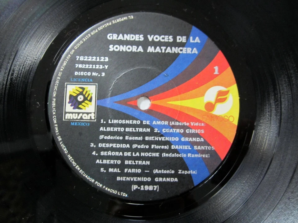 Grandes Voces De La Sonora Matancera 3xLP 1986 Compilation VG++ Triple vinyl - Image 2 of 4