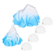 6PCS Mini Realistic Arctic Toys - Miniature and Igloo Figures - 3D
