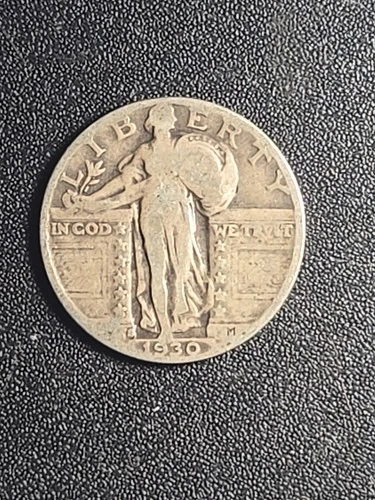 1930-S U.S. Standing Liberty Quarter - SILVER $1/4 - Solid GOOD     stk#p91