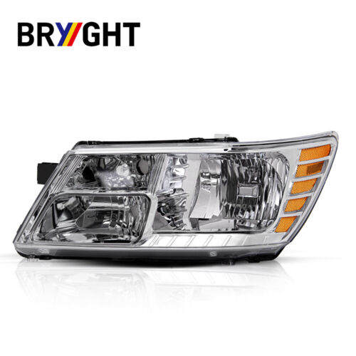 For 2009-2018 Dodge Journey Chrome Headlights Headlamps 09-18 LH Driver Side