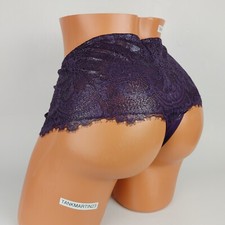 NWT Lane Bryant Cacique Wide Side Thong Lace Plus Panties Purple Metallic 22/24