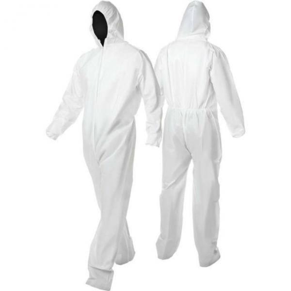 Hazmat Suit, Disposable Coveralls, White Microporous 25/Case Sizes