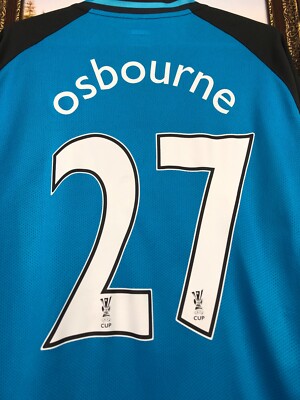 最終価格Aston Villa Nike XL ホワイトシャツ　古着 Aston Villa football shirt Soccer #27 Osbourne Nike Player