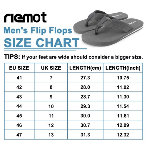 riemot Badeschuhe Badelatschen Pantoletten Saunaschuhe Sandale Flip Flops Herren - Bild 12 von 24