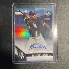 2021 BOWMAN PLATINUM YOLBERT SANCHEZ TOP-46 BLUE AUTO /150 WHITE SOX