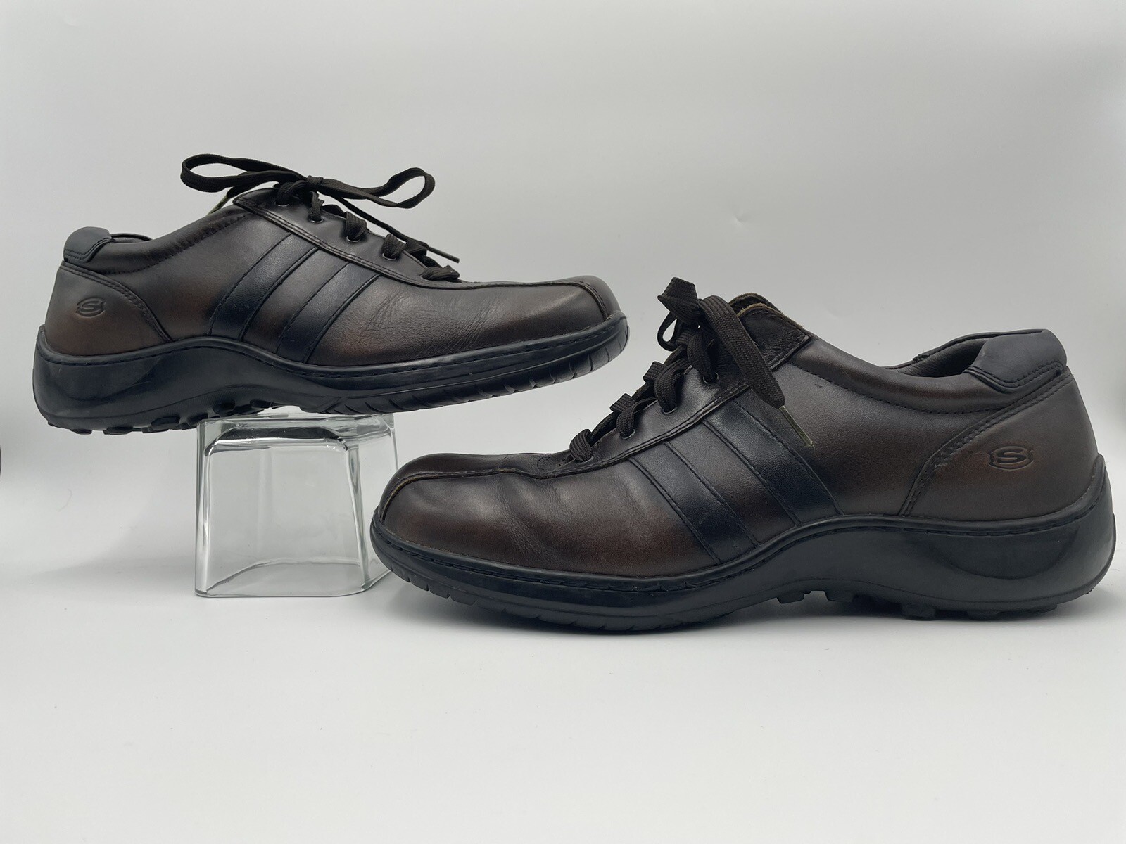 Skechers Mens Walking Shoes Brown 4400 Leather Low Top Lace Up - Main Image