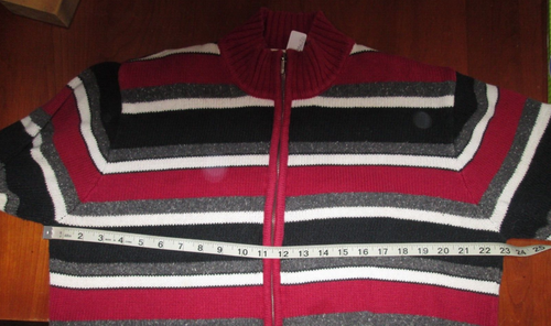Suéter Christopher & Banks rojo y negro con cremallera para mujer talla L pecho 46 LS 33070 - Imagen 6 de 6