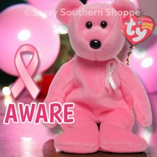 🩷 AWARE 🩷 2005 Ty Beanie Babies Pink Breast Cancer Awareness BEAR Baby *MWMT*