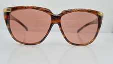 Vintage Ellen Tracy D35-20 Brown Gold Oval Italy Sunglasses FRAMES ONLY