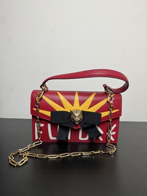 GUCCI Future Bow Red Leather Bag Purse 100% AUTHENTIC 100% Brand new womens