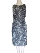 David Meister Womens Sleeveless Animal Print Sheath Dress Knee Length Size 2