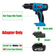 Adapter Convert for Makita 18v LXT Li-lon Battery To Toua 18v Professional Tools
