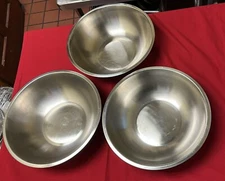 (3) Bowls WINCO S/S 13 Quart Mixing Bowl