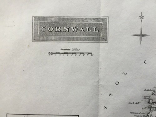 1824 Antique Map; Cornwall from Stockdale's Excursions - Picture 3 of 4