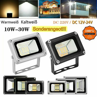 LED Flutlicht Fluter Strahler SMD Außen Scheinwerfer IP65 DC12V 10W 20W 30W DHL
