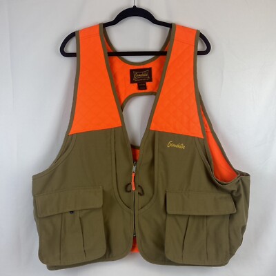 NWT Gamehide Gamebird Ultra-Light Upland Hunting Bird Vest Neon Orange And Tan