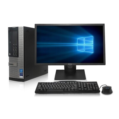 Dell Desktop PC Computer Intel i5 16GB 512GB SSD 22'' LCD DVRW WIFI Windows 10Pro