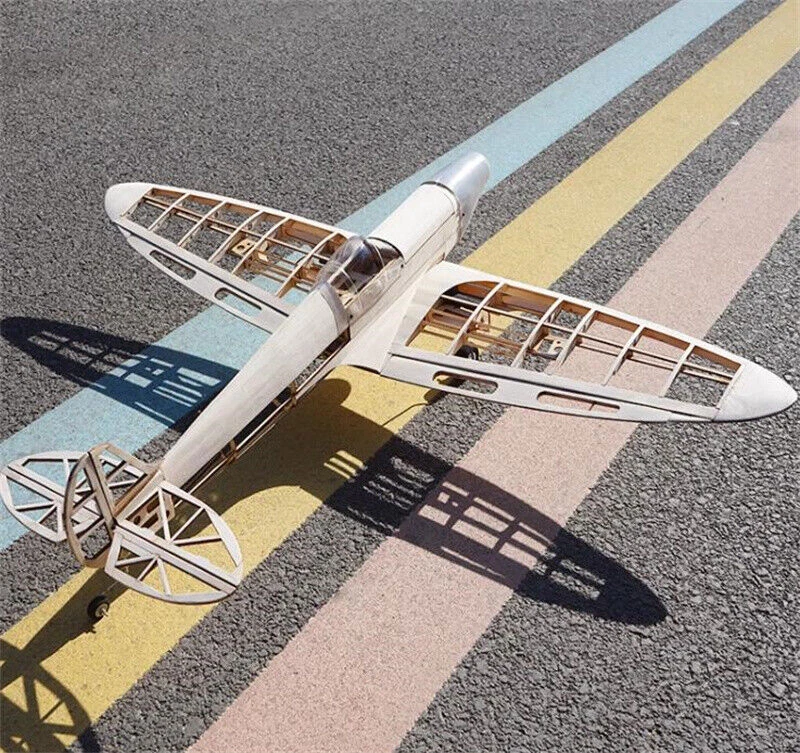 WWII British Spitfire Fighter Balsa Wood RC Model Skin Unassembled Aircraft KIT - image 3 of 4