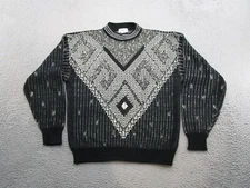 VTG Sostanza Sweater Mens Geometric Abstract Argyle Retro Pullover Size XL