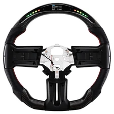 LOSCHEN Carbon Fiber LED Steering Wheel For Ford Mustang EcoBoost GT 2012-2014