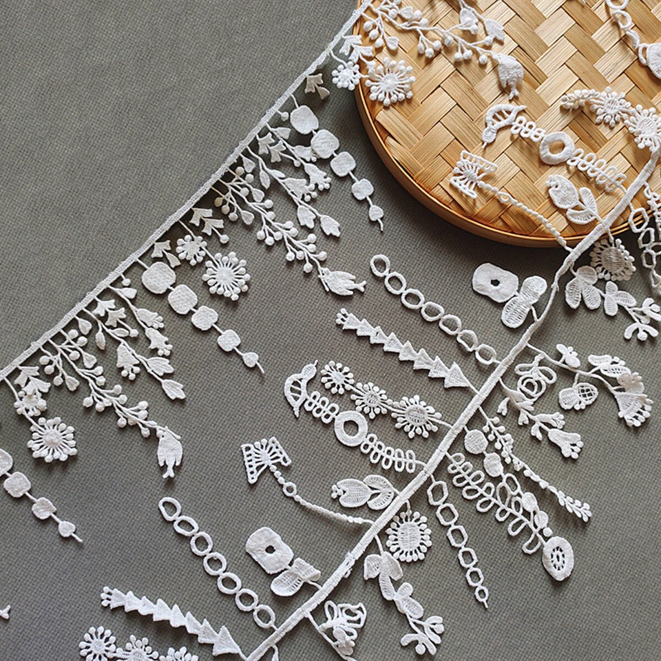 Besticktes Blatt Blumen Quaste Spitze Rand Borte Band DIY Nähen Handwerk Dekor - Bild 2 von 4