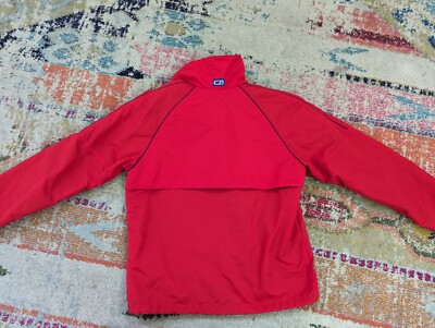 Vintage CB Sports Ski Pullover Half Zip Shell Jacket 1980s Red 