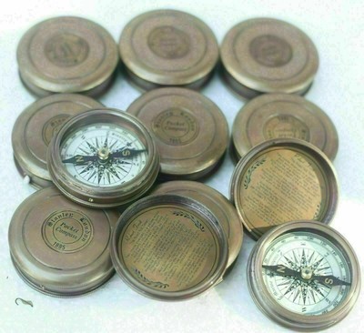 Nautical Brass Pocket Compass Robert Frost Poem Compass lot of 100 Unit