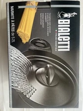 2 Bialetti Italian Essentials 5.5 QT / 5.2L Oval Nonstick Pasta Pot Black 07265