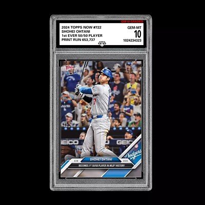 GRADED 10 💥Shohei Ohtani 50/50 2024 MLB TOPPS NOW Card 722 First