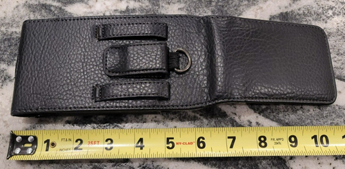 NWOT-Black Leather Cell Phone Flip Case Magnetic Snap Closure/Clip On, Belt - Picture 4 of 8