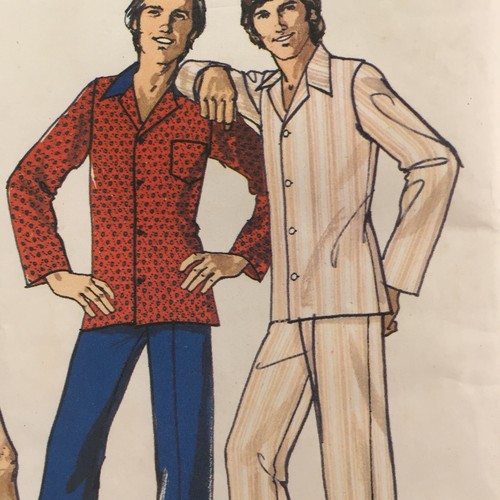 Style 4388 Mens Pyjamas Long Short Classic Retro Buttons New Uncut Pattern - Picture 3 of 11