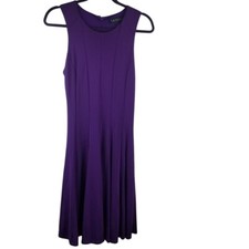 NWT Lauren Ralph Lauren Purple Viscose Blend Flowy Women's Dress Sz M
