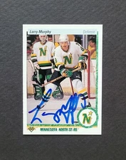 Larry Murphy signed Minnesota North Stars 1990-91 Upper Deck hockey card