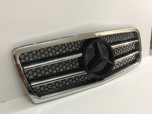Front Sport Grille Chrome Black 2 Fins For '1995-'1999 Mercedes W210 E-Class 4DR - Imagen 3 de 4