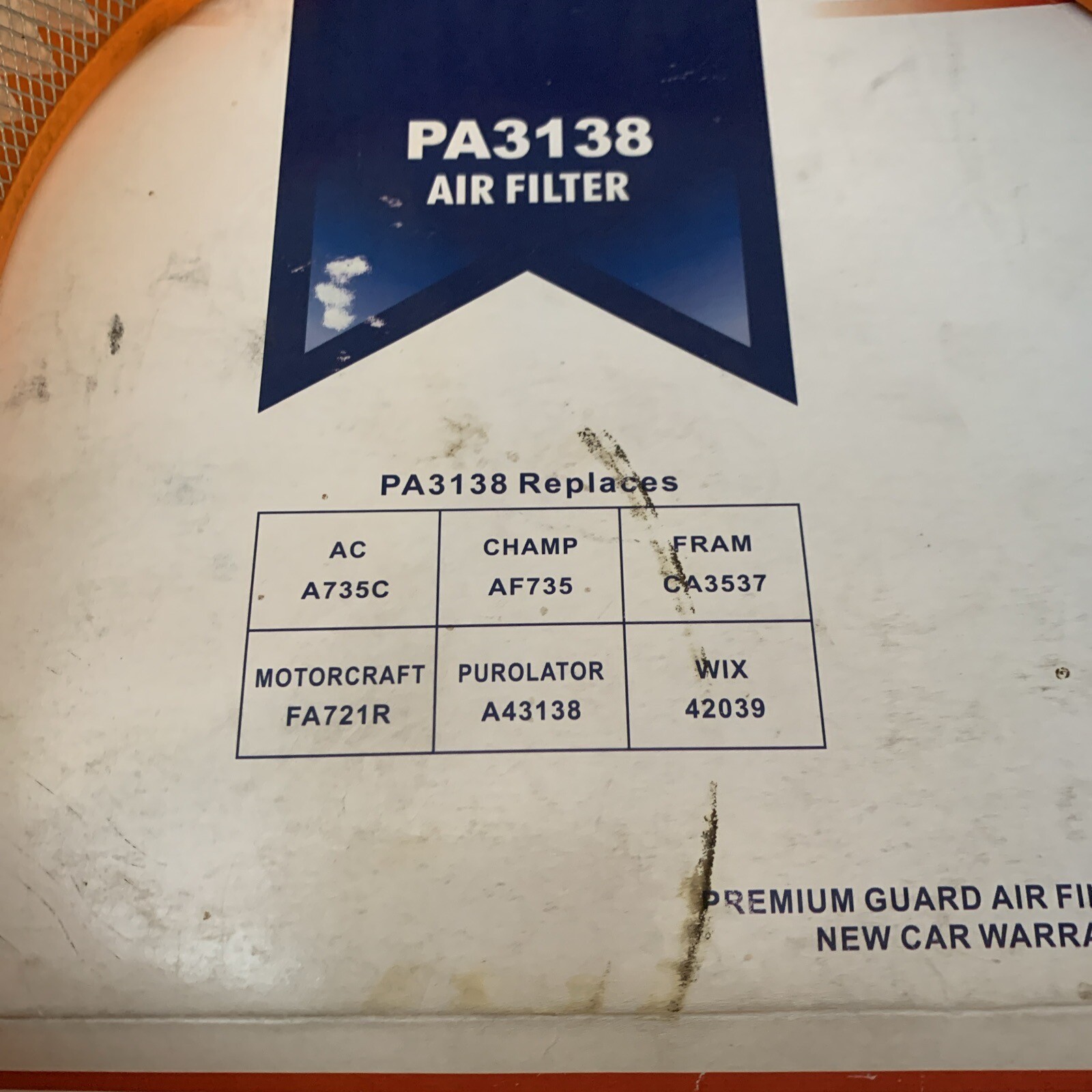 Premium Guard PA3138 Air Filter NOS 