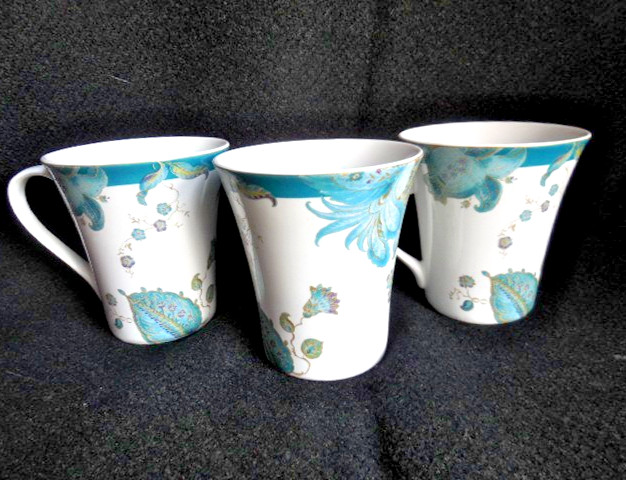 ELIZA TEAL Cuts - 222 FIFTH PTS International  - Set of 3 MUGS