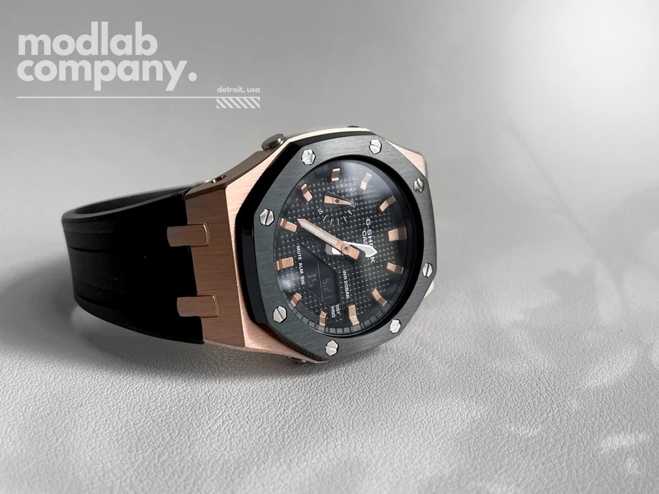 ОГРАНИЧЕННЫЙ ЗАПАС MLC-503 [классическая серия] casioak - розовое золото / черный циферблат вафли - Изображение 4 из 4