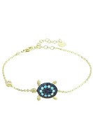 Latelita SchildkröTe TüRkisblau Armband Gold Blau Zirkonia 925 Sterling Silber