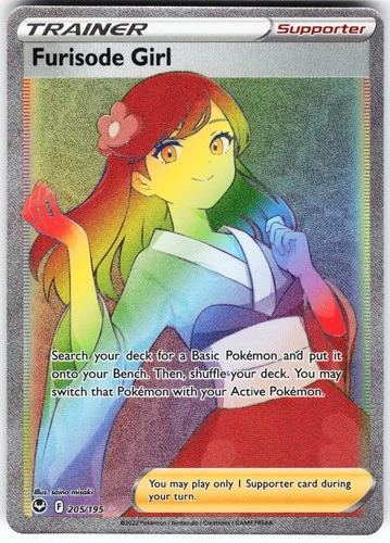 Furisode Girl (Secret) 205/195 Pokemon SWSH12: Silver Tempest Holo Secret Rare N