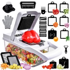Vegetable Chopper,25 in 1 Multifunctional Food Chopper with White