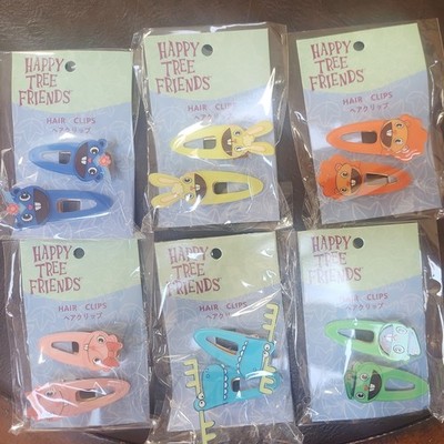 Happy Tree Friends Hair Clip Set of 6 Flippy, Giggles, Lumpy, Hairpin HTF SET