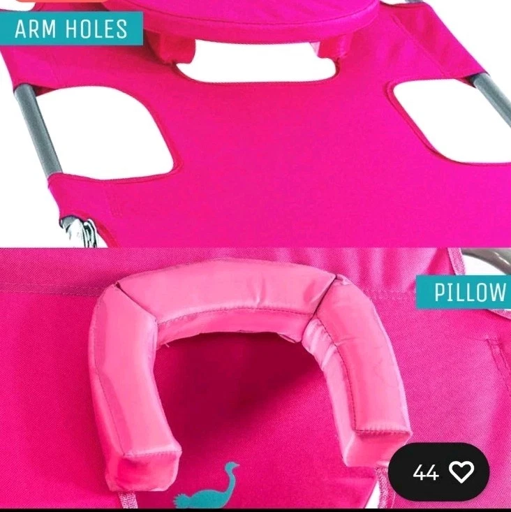Ostrich Chaise Lounge, Facedown Beach Camping Pool Tanning Chair, Pink(Open Box) - Image 4 of 4