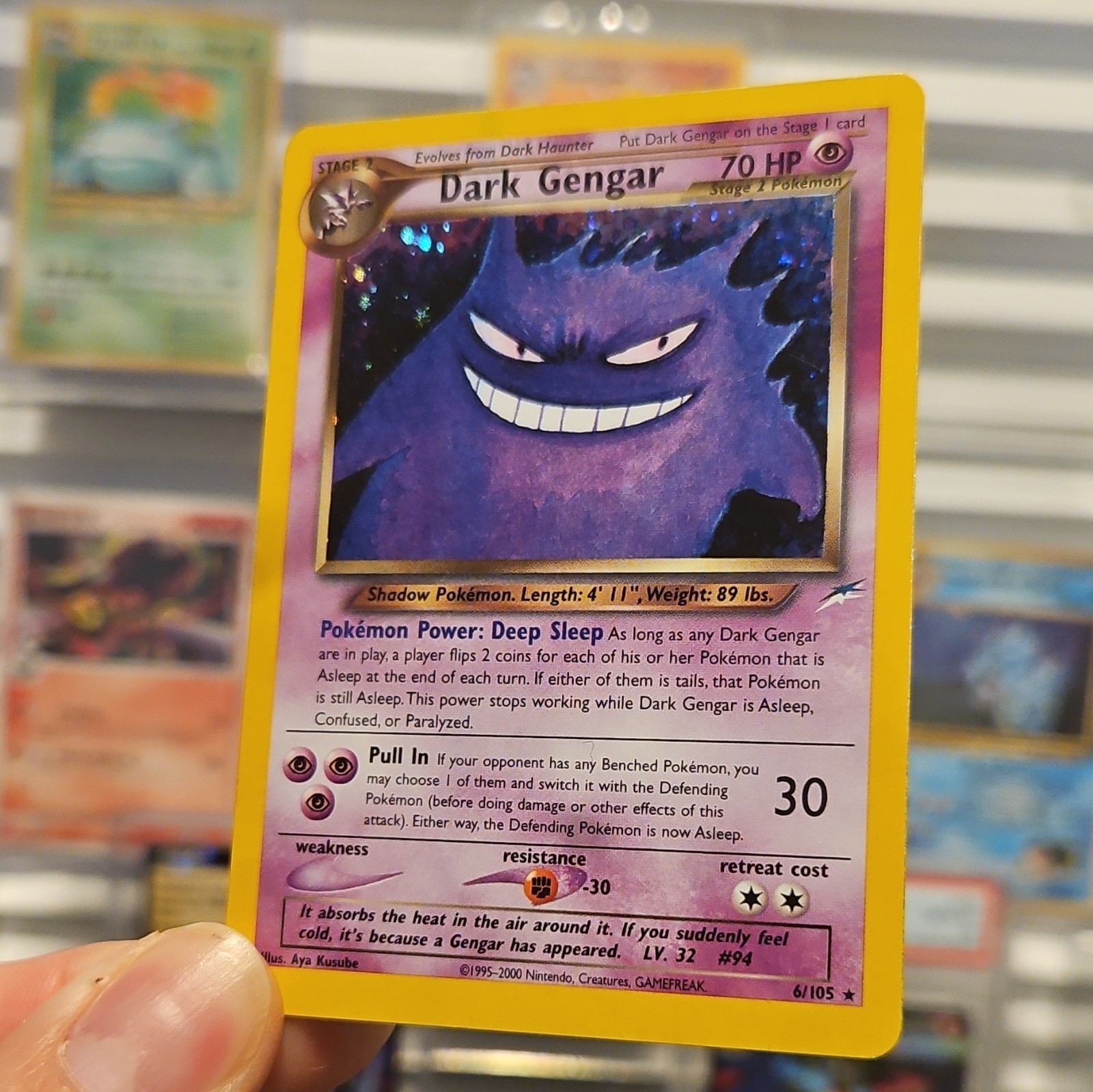 Pokemon Dark Gengar Holo Rare Team Rocket 6/105 70 HP Unlimited English 2000