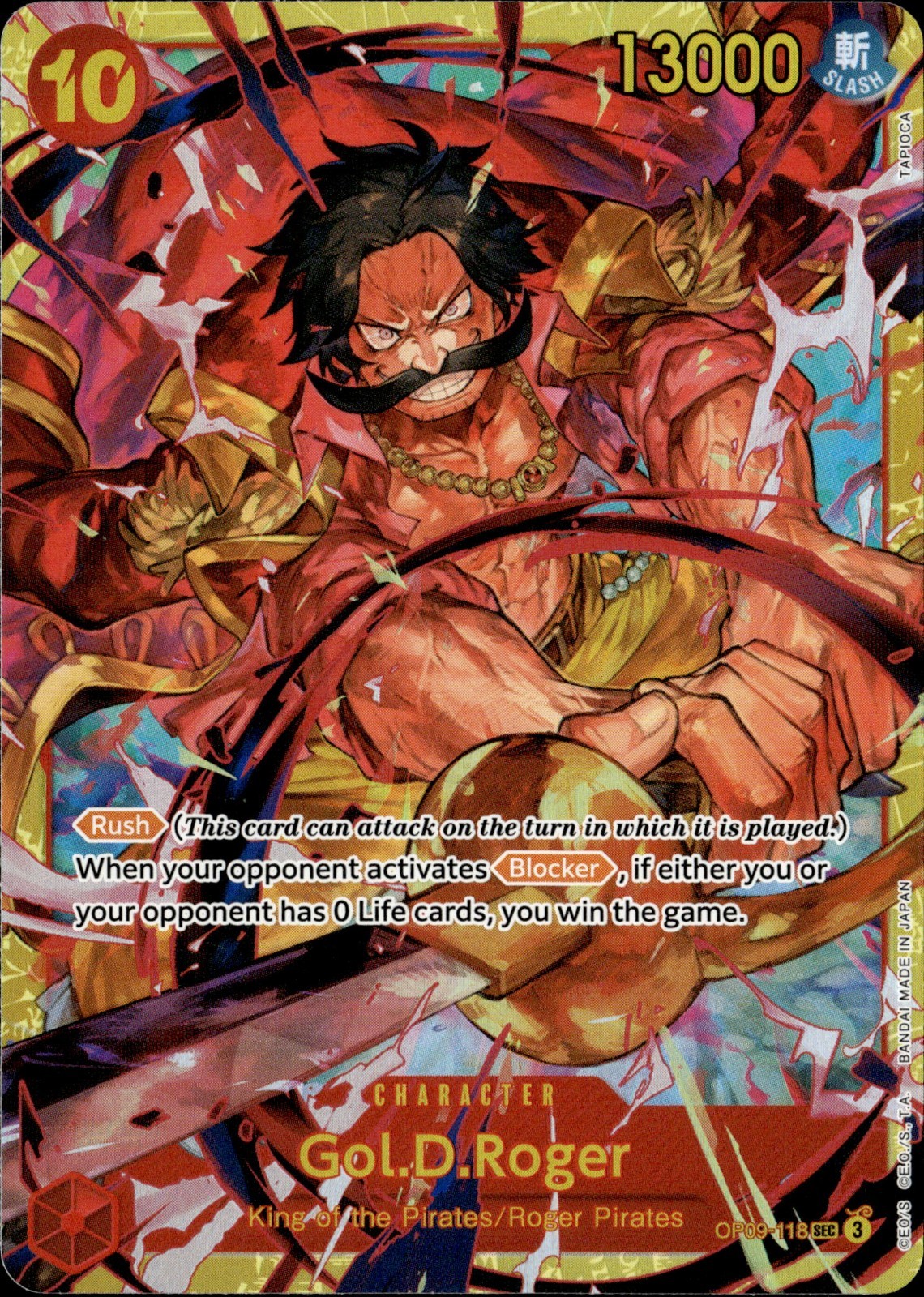 PSA 10 ONE Piece Gol D.Roger OP09-118 SEC Japanese EUR 1,00 - FR