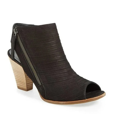 Paul Green ''Cayenne'' Booties Black Leather Peep Toe, Womens Size US 6, UK 3.5