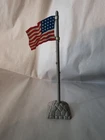 VINTAGE MARX FORT APACHE PLAYSET 20 STAR TIN FLAG W/POLE & BASE