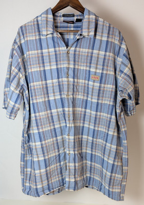 Dickies schieferblau bunt kariertes Kurzarm Hemd Herren XXL geräumige Passform