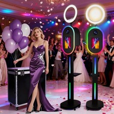 iPad DSLR Photo Booth Selfie Station W/ RGB LED Light Case for Weddings Events